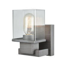 ELK Home Plus 11940/1 - Hotelier 1-Light Vanity Lamp in Weathered Zinc with Clear Glass