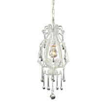 ELK Home Plus 12003/1CL - Opulence 1-Light Mini Pendant in Antique White with Clear Crystals
