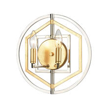 ELK Home Plus 12260/2 - Geosphere 2-Light Sconce in Polished Nickel and Parisian Gold Leaf