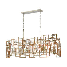 ELK Home Plus 12306/6 - Gridlock 6-Light Island Light in Matte Gold and Aged Silver