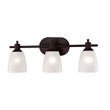 ELK Home Plus 1353BB/10 - Jackson 3-Light Vanity Light in Oil Rubbed Bronze with White Glass