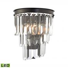 ELK Home Plus 14215/1-LED - Palacial 1-Light Sconce in Oil Rubbed Bronze with Clear Crystal - Includes LED Bulb