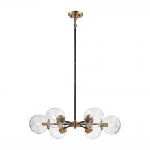 ELK Home Plus 14432/6 - Boudreaux 6-Light Chandelier in Antique Gold and Matte Black with Sphere-shaped Glass
