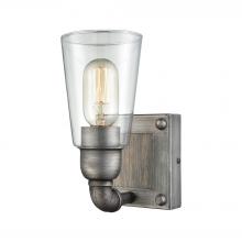 ELK Home Plus 14470/1 - Platform 1-Light Vanity Lamp in Weathered Zinc with Clear Glass