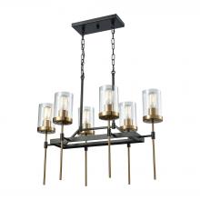 ELK Home Plus 14551/6 - North Haven 6-Light Chandelier in Oil Rubbed Bronze and Satin Brass with Clear Glass