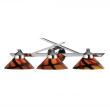 ELK Home Plus 1472/3JAS - Refraction 3-Light Vanity Lamp in Polished Chrome with Jasper Glass