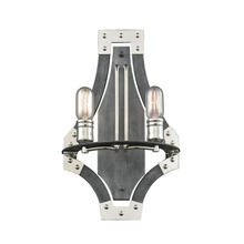 ELK Home Plus 15230/2 - Riveted Plate 2-Light Sconce in Silverdust Iron and Polished Nickel