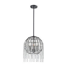 ELK Home Plus 15304/3 - Yardley 3-Light Pendant in Oil Rubbed Bronze with Wire Cage and Clear Crystal