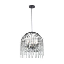 ELK Home Plus 15305/5 - Yardley 5-Light Chandelier in Oil Rubbed Bronze with Wire Cage and Clear Crystal