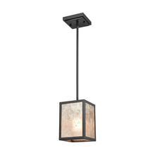 ELK Home Plus 16182/1 - Stasis 1-Light Mini Pendant in Oil Rubbed Bronze with Tan and Clear Mica Shade