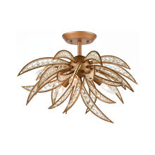 ELK Home Plus 16762/5 - Naples 5-Light Semi Flush in Matte Gold with Clear Crystal