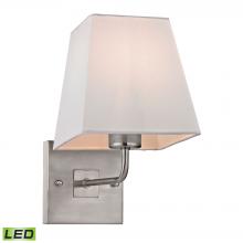 ELK Home Plus 17152/1-LED - Beverly 1-Light Wall Lamp in Brushed Nickel with White Fabric Shade - Includes LED Bulb