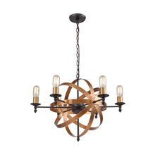 ELK Home Plus 21136/6 - Kingston 6-Light Chandelier in Oil Rubbed Bronze and Brushed Antique Brass