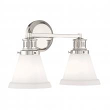 ELK Home Plus 2402-PN-MO - Alden 16.25'' Wide 2-Light Vanity Light - Polished Nickel, Matte Opal