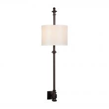 ELK Home Plus 26006/2 - Torch 2-Light Wall Lamp in Oil Rubbed Bronze with Off-white Hardback Fabric Shade