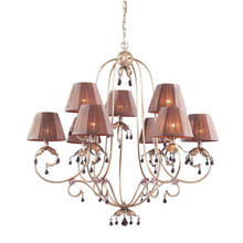 ELK Home Plus 2706/6+3 - OLIVISSA COLLECTION 9-LIGHT CHANDELIER in A BRONZED SILVER FINISH