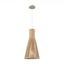ELK Home Plus 31644/1 - Pleasant Fields 1-Light Mini Pendant in Russet Beige with Natural Wicker Shade