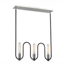 ELK Home Plus 31904/3 - Continuum 3-Light Island Light in Silvered Graphite with Polished Nickel Accents