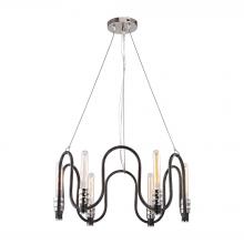ELK Home Plus 31906/6 - Continuum 6 Light Chandelier in Silvered Graphite with Polished Nickel Accents