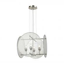 ELK Home Plus 32322/4 - Disco 4-Light Chandelier in Polished Nickel with Clear Acrylic Panels