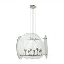 ELK Home Plus 32323/8 - Disco 8-Light Chandelier in Polished Nickel with Clear Acrylic Panels