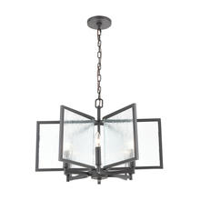 ELK Home Plus 32421/6 - Inversion 6-Light Chandelier in Charcoal with Textured Clear Glass