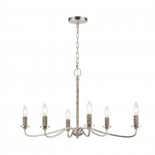 ELK Home Plus 32482/6 - Abaca 32'' Wide 6-Light Chandelier - Polished Nickel