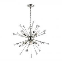 ELK Home Plus 33030/6 - Sprigny 6-Light Chandelier in Polished Nickel with Clear Crystal