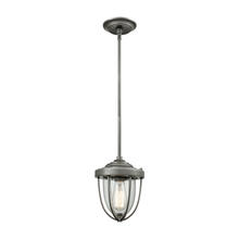ELK Home Plus 33100/1 - Sturgis 1-Light Mini Pendant in Weathered Zinc with Clear Blown Glass