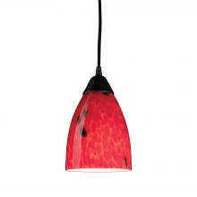 ELK Home Plus 406-1FR - Classico 5'' Wide 1-Light Pendant - Dark Rust with Fire Red Glass