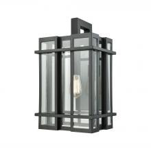 ELK Home Plus 45316/1 - Glass Tower 1-Light Outdoor Sconce in Matte Black