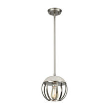 ELK Home Plus 45337/1 - Urban Form 1-Light Mini Pendant in Brushed Black Nickel with Concrete and Metal Cage