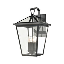 ELK Home Plus 45472/4 - Main Street 4-Light Outdoor Sconce in Black with Clear Glass Enclosure