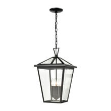 ELK Home Plus 45474/4 - Main Street 4-Light Outdoor Pendant in Black with Clear Glass Enclosure