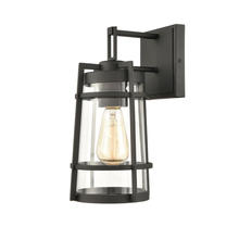 ELK Home Plus 45490/1 - Crofton 1-Light Outdoor Sconce in Charcoal with Clear Glass