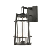ELK Home Plus 45492/2 - Crofton 2-Light Outdoor Sconce in Charcoal with Clear Glass