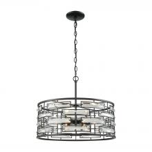 ELK Home Plus 46194/6 - Lineo 6-Light Chandelier in Matte Black with Clear Crystal