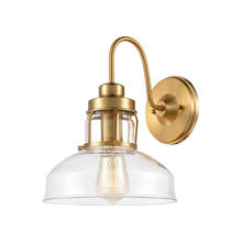 ELK Home Plus 46570/1 - Manhattan Boutique 1-Light Sconce in Brushed Brass with Clear Glass