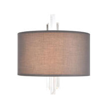 ELK Home Plus 46590/2 - Crystal Falls 2-Light Sconce in Satin Nickel with Graphite Fabric Shade