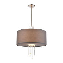 ELK Home Plus 46594/3 - Crystal Falls 3-Light Chandelier in Satin Nickel with Graphite Fabric Shade