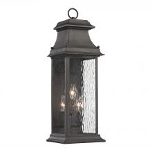 ELK Home Plus 47051/3 - Forged Provincial 3-Light Outdoor Wall Lamp in Charcoal