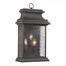ELK Home Plus 47054/3 - Forged Provincial 3-Light Outdoor Wall Lamp in Charcoal