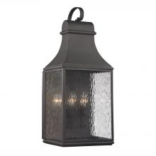 ELK Home Plus 47073/3 - Forged Jefferson 3-Light Outdoor Wall Lamp in Charcoal