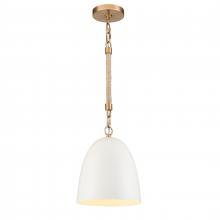 ELK Home Plus 47811/1 - Downington 8.75'' Wide 1-Light Mini Pendant - Brushed Brass with Matte White