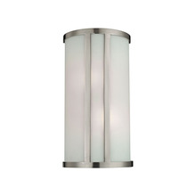 ELK Home Plus 5102WS/20 - 2-Light Wall Sconce in Brushed Nickel with White Glass