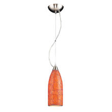 ELK Home Plus 523-1ASC - VENITO COLLECTION 1-LIGHT PENDANT in SATIN NICKEL with AUTUMN SUNSET GLASS