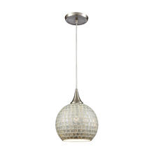 ELK Home Plus 529-1SLV - Fusion 1-Light Mini Pendant in Satin Nickel with Silver Mosaic Glass