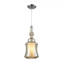 ELK Home Plus 56502/1 - Alora 1-Light Mini Pendant in Chrome with Champagne-plated and Opal Glass