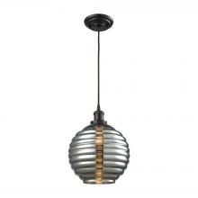 ELK Home Plus 56550/1 - Ridley 1-Light Pendant in Oil Rubbed Bronze with Smoke Plated Beehive Glass