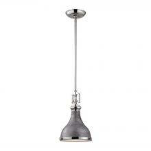 ELK Home Plus 57080/1 - Rutherford 1-Light Mini Pendant in Polished Nickel and Weathered Zinc with Metal Shade